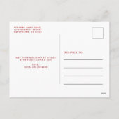 Festive Tartan Red Gray, kerstfoto Feestdagenkaart (Achterkant)