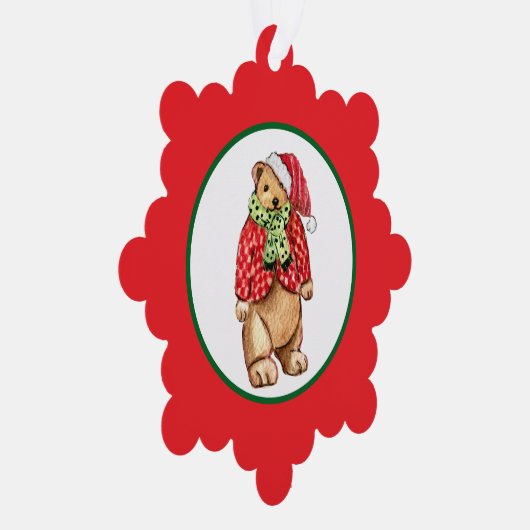 Festive Teddy Bear Ornament Kaart (Rechts)