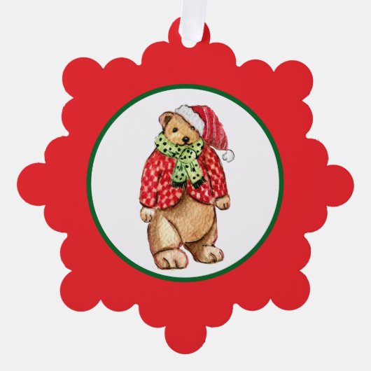 Festive Teddy Bear Ornament Kaart (Voorkant)