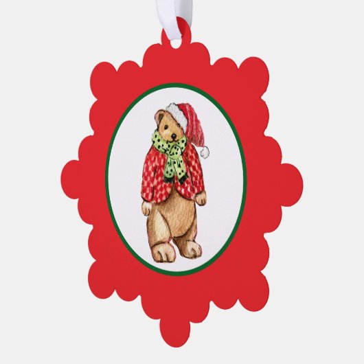 Festive Teddy Bear Ornament Kaart (Links)
