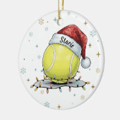Festive Tennis Ball Holiday Design  Keramisch Ornament (Links)