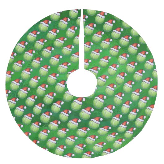 Festive Tennis Ball Pattern Green Kerstboom Rok (Voorkant)