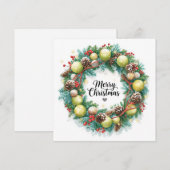 Festive Tennis Wreath for Christmas Feestdagenkaart (Voorkant / Achterkant)