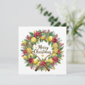 Festive Tennis Wreath for Christmas Feestdagenkaart (Staand voorkant)