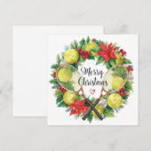 Festive Tennis Wreath for Christmas Feestdagenkaart (Voorkant / Achterkant)