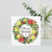 Festive Tennis Wreath for Christmas Feestdagenkaart (Staand voorkant)