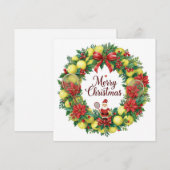 Festive Tennis Wreath for Christmas Feestdagenkaart (Voorkant / Achterkant)