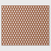 Festive TerraCotta White-kerstboompatroon Cadeaupapier (Vlak)