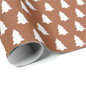 Festive TerraCotta White-kerstboompatroon Cadeaupapier (Rol Hoek)