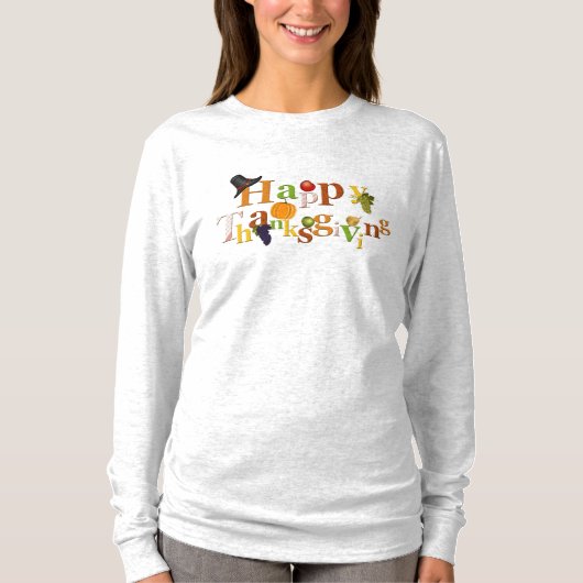 Festive Thanksgiving Text Design Sweater T-shirt (Voorkant)