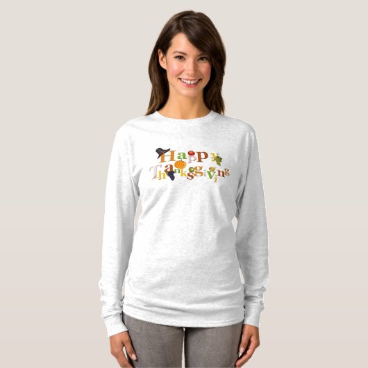 Festive Thanksgiving Text Design Sweater T-shirt (Voorkant volledig)