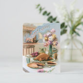 Festive  Thanksgiving Turkey Dinner Briefkaart (Staand voorkant)
