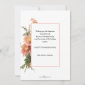 Festive  Thanksgiving Turkey Dinner Feestdagenkaart (Achterkant)