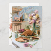 Festive  Thanksgiving Turkey Dinner Feestdagenkaart (Voorkant / Achterkant)