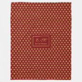 Festive Throw Blanket Red Gold Snowflake Christmas Fleece Deken (Voorkant)
