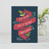 Festive Tidings | Bedrijfs-feestdag-Kaart Feestdagenkaart (Staand voorkant)