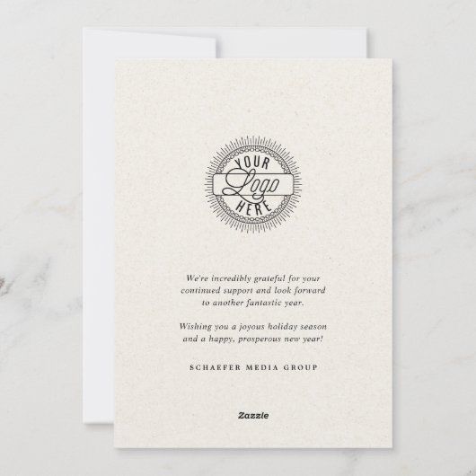 Festive Tidings | Bedrijfs-feestdag-Kaart Feestdagenkaart (Achterkant)