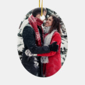 Festive Tidings | Foto van Rustic Holiday Keramisch Ornament (Achterkant)