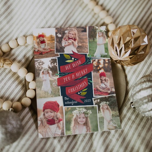 Festive Tidings | Holiday Foto Collage Kaart