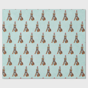 FESTIVE TIGER & OWL Wrapping Paper Cadeaupapier