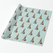 FESTIVE TIGER & OWL Wrapping Paper Cadeaupapier (Uitgerold)
