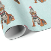 FESTIVE TIGER & OWL Wrapping Paper Cadeaupapier (Rol Hoek)