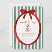 Festive Tinis and Tinsel Martini Christmas Party  Kaart (Voorkant)