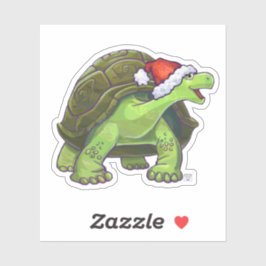 Festive Tortoise in een Santa Hat Sticker