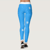 Festive Traditional Snowflakes on LIGHT BLUE Leggings (Achterkant)