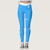 Festive Traditional Snowflakes on LIGHT BLUE Leggings (Voorkant)