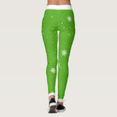 Festive Traditional Snowflakes on LIGHT GREEN Leggings (Achterkant)