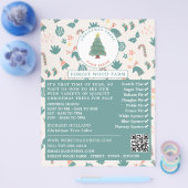 Festive Tree & Background, kerstboomverkoop Flyer (Enkel)
