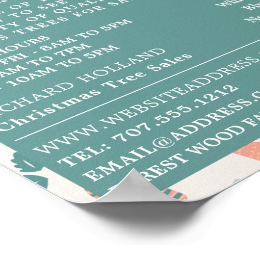 Festive Tree & Background, kerstboomverkoop Poster (Hoek)