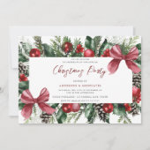 Festive Tree Balls & Bow Wreater kerstparty Kaart (Voorkant)