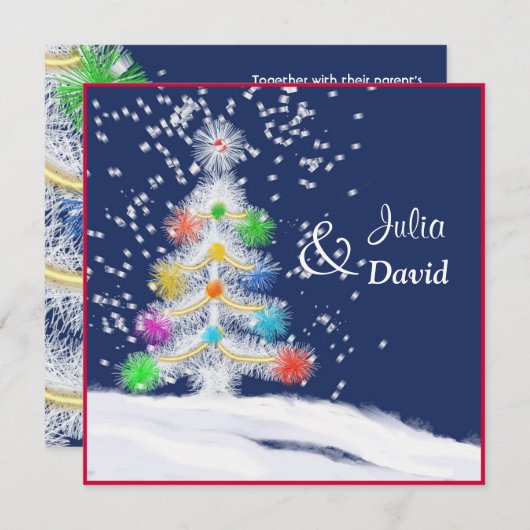 Festive Tree Holiday Weddenschap Kaart (Voorkant / Achterkant)