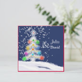 Festive Tree Holiday Weddenschap Kaart (Staand voorkant)