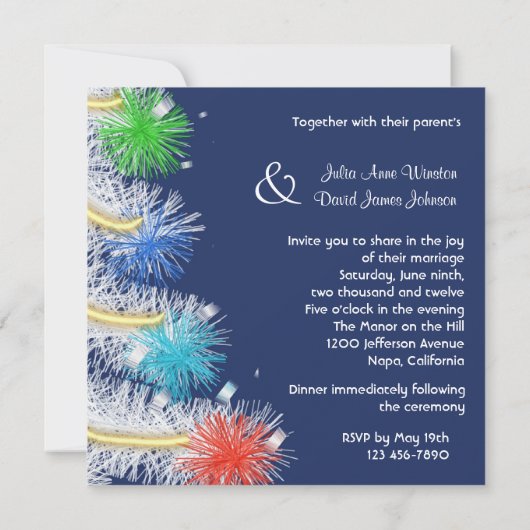 Festive Tree Holiday Weddenschap Kaart (Achterkant)