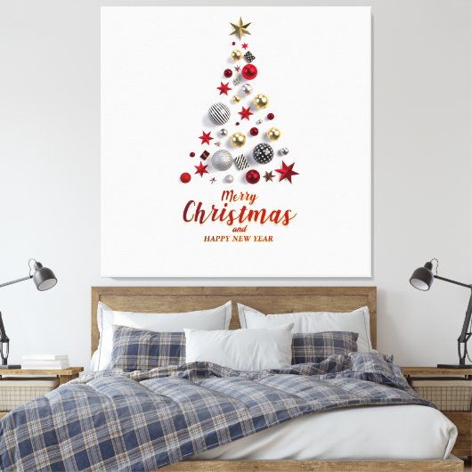 “Festive Tree in Snow”  Canvas Afdruk (Insitu (Slaapkamer))