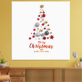“Festive Tree in Snow” Canvas Afdruk (Insitu (Woonkamer))