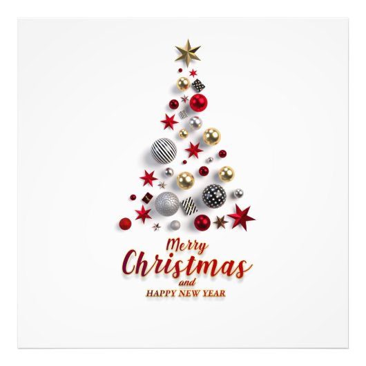 “Festive Tree in Snow”  Foto Afdruk (Voorkant)