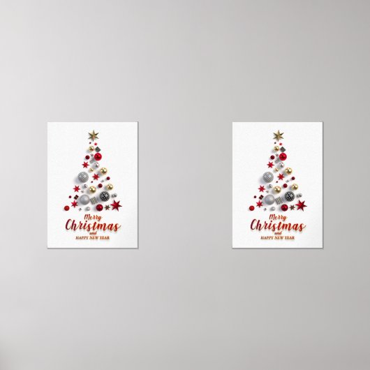 “Festive Tree in Snow” Muurkunst Sets (Voorkant)