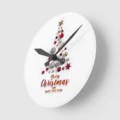 “Festive Tree in Snow” Ronde Klok (Hoek)