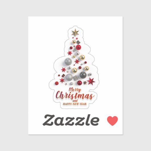 “Festive Tree in Snow” Sticker (Vel)