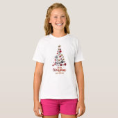 “Festive Tree in Snow” T-shirt (Voorkant volledig)