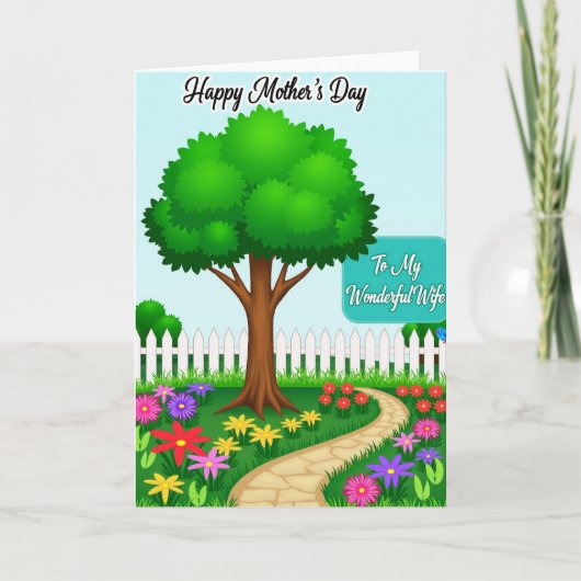 Festive Tree Mothers Day Card Kaart (Voorkant)