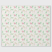 Festive Trees and Stars Folie Kijk Kerstmis Cadeaupapier (Vlak)