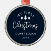 Festive Trees eerste kerstmis Metalen Ornament (Voorkant)