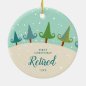 Festive Trees gepersonaliseerd Eerste Kerstmis in  Keramisch Ornament (Achterkant)