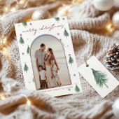 Festive Trees & Stars Merry-kerstkaart in goud Kaart