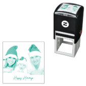 Festive Trendy Happy Holiday Foto Zelfinktende Stempel (In situ)